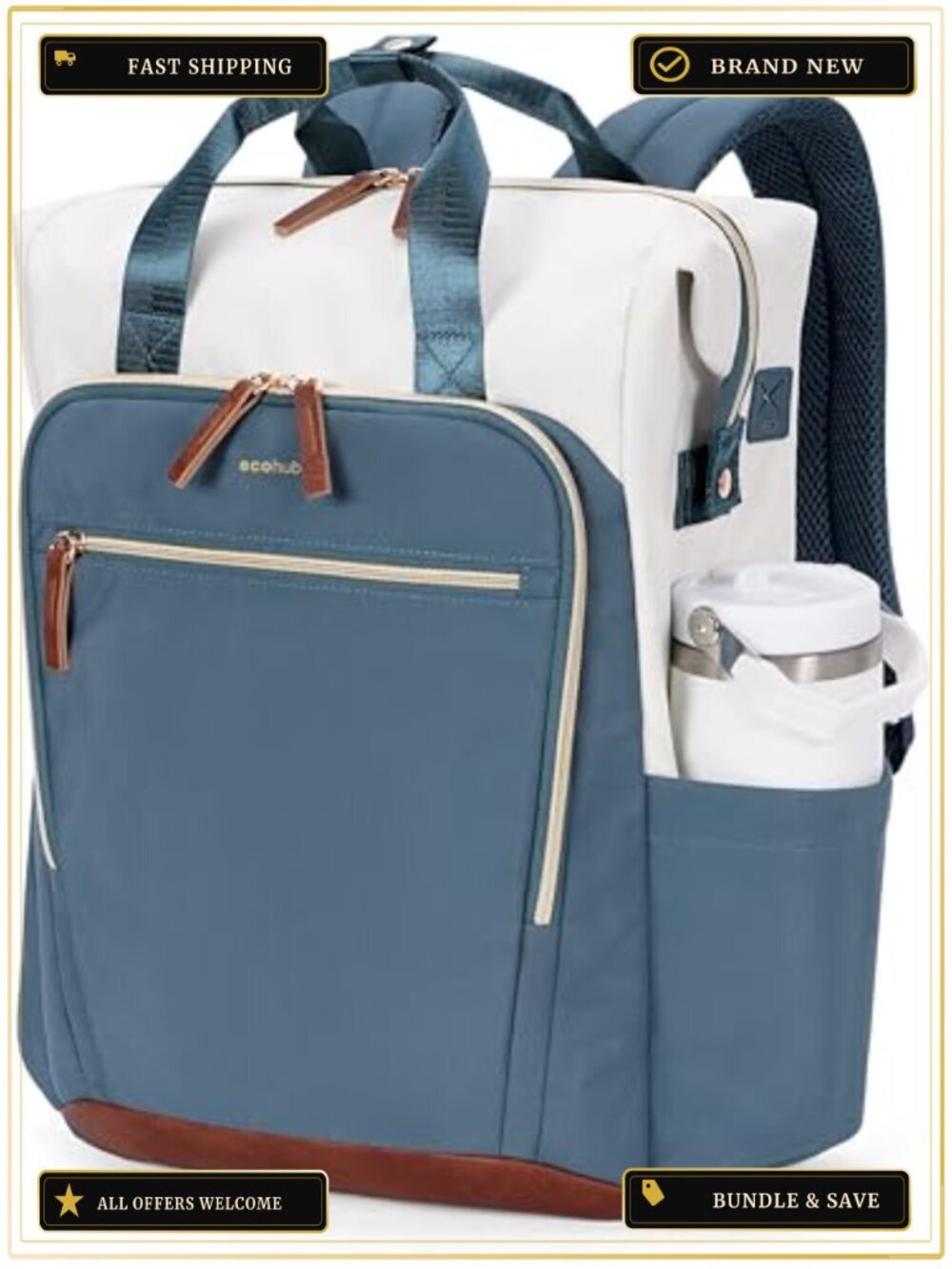 25L Laptop Backpack Travel Work Bag RFID USB Water Resistant